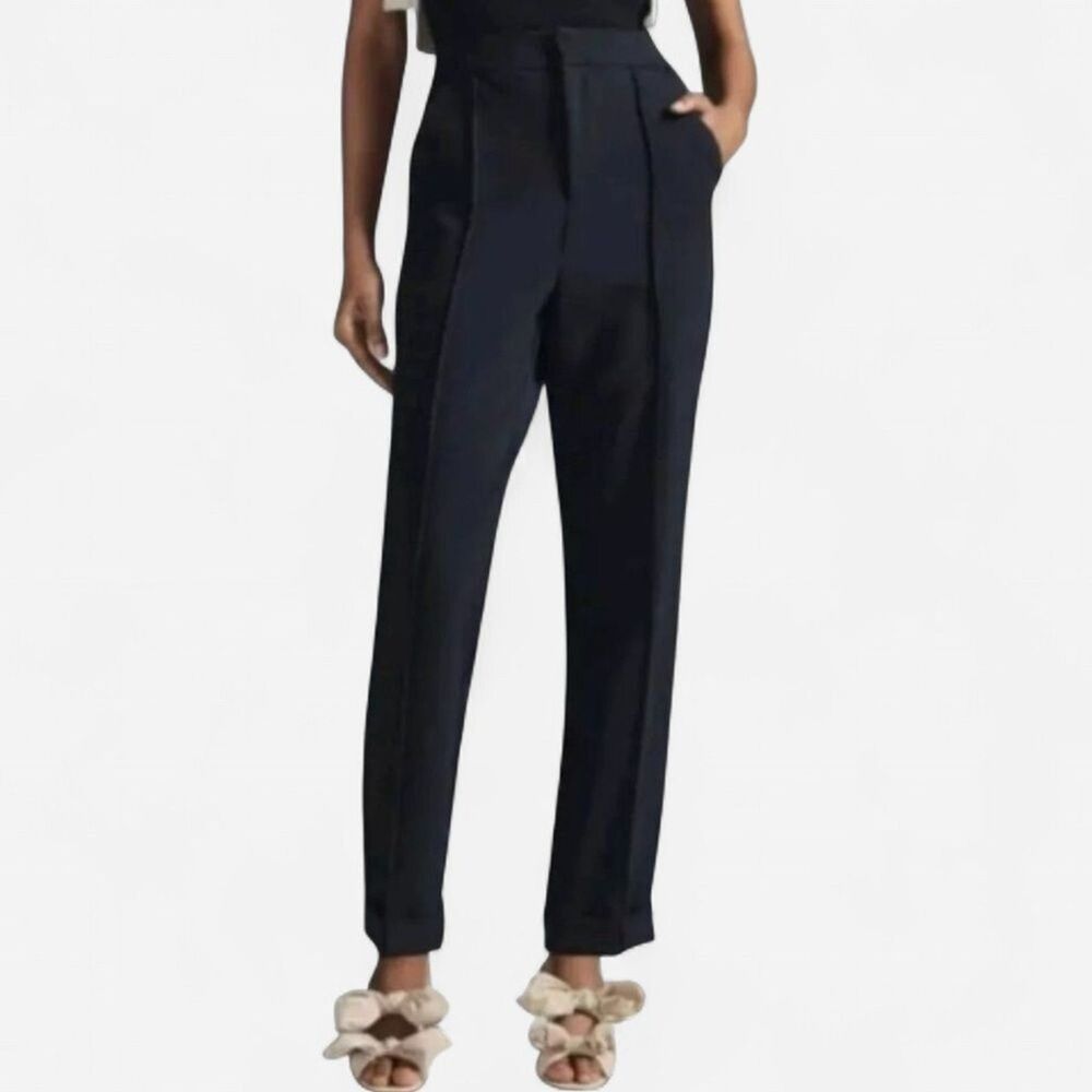 Maeve Anthropologie Pintuck Tapered Leg Trouser Pants Black Size 4